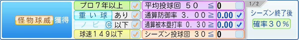獲得条件