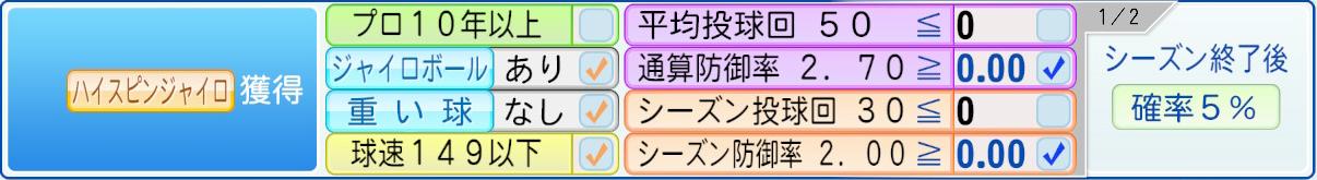 獲得条件