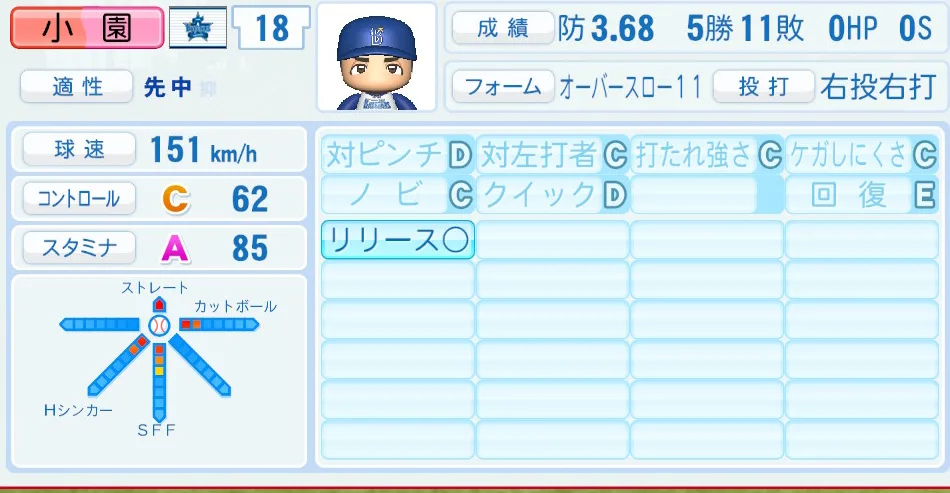 小園（DeNA）パワプロ2026の選手能力・特能