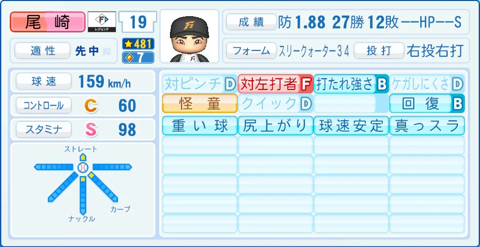 日本ハムファイターズ レジェンドOB 尾崎 能力