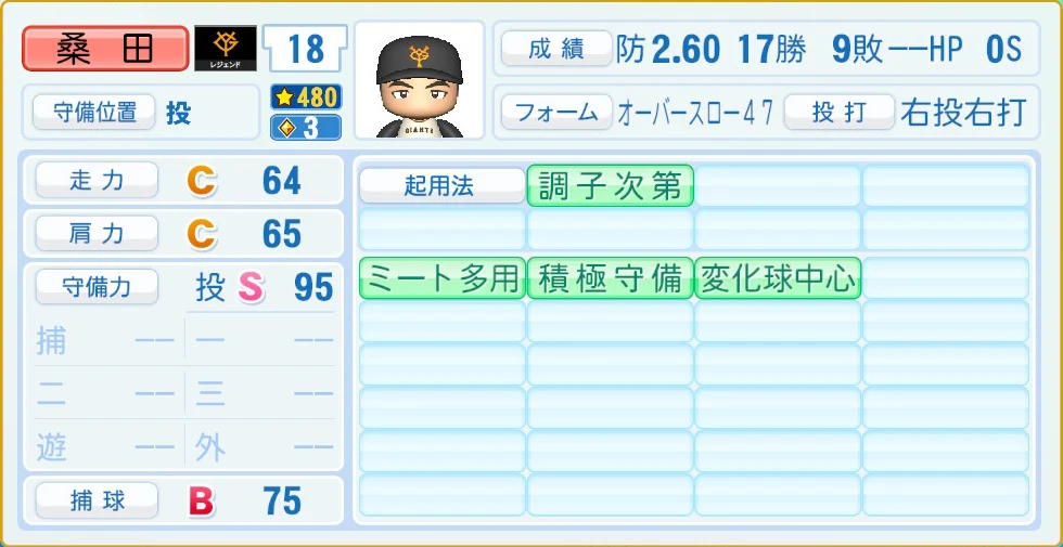 読売ジャイアンツ レジェンドOB 桑田 守備・適性