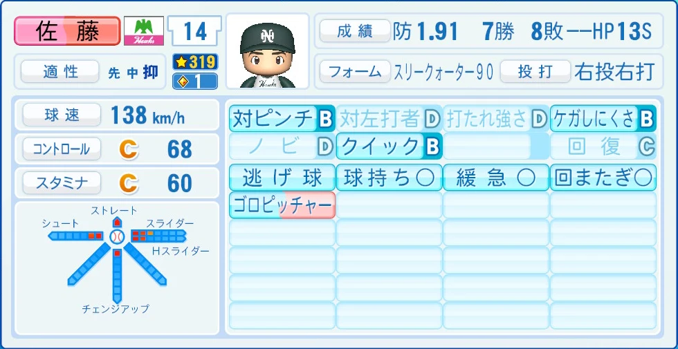 南海ホークス レジェンドOB 佐藤 能力