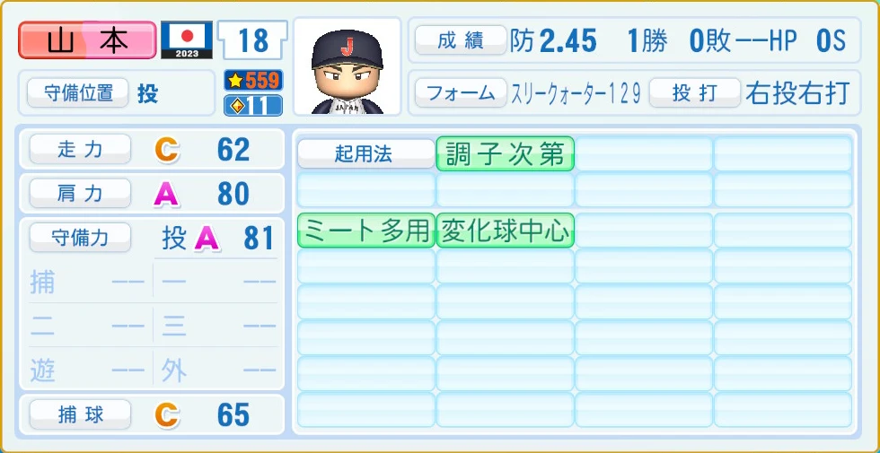 2023 WBC 日本代表 山本 守備・適性