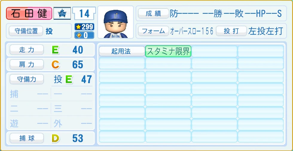 横浜DeNAベイスターズ 石田 守備・適性