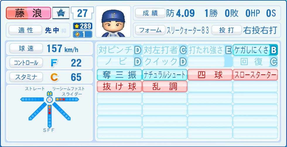 横浜DeNAベイスターズ 藤浪 能力