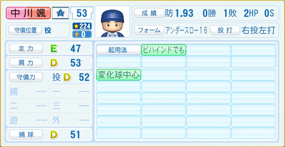 横浜DeNAベイスターズ 中川 守備・適性