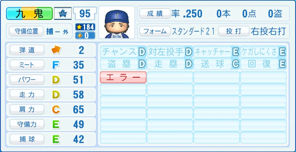 横浜DeNAベイスターズ 九鬼 能力