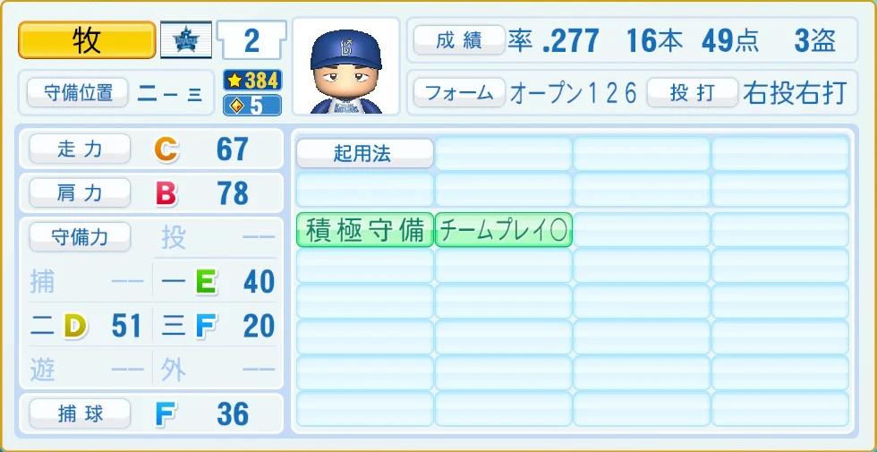 横浜DeNAベイスターズ 牧 守備・適性