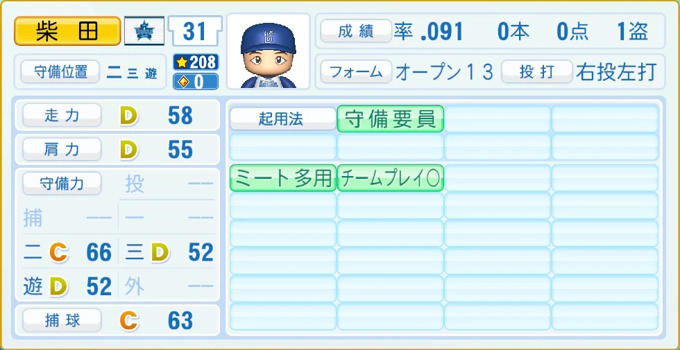 横浜DeNAベイスターズ 柴田 守備・適性