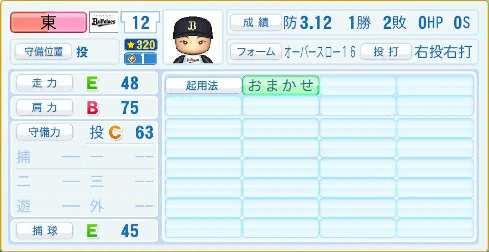 オリックス・バファローズ 東 守備・適性