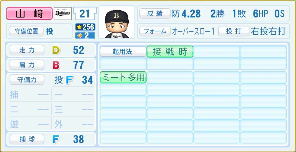 オリックス・バファローズ 山﨑 守備・適性