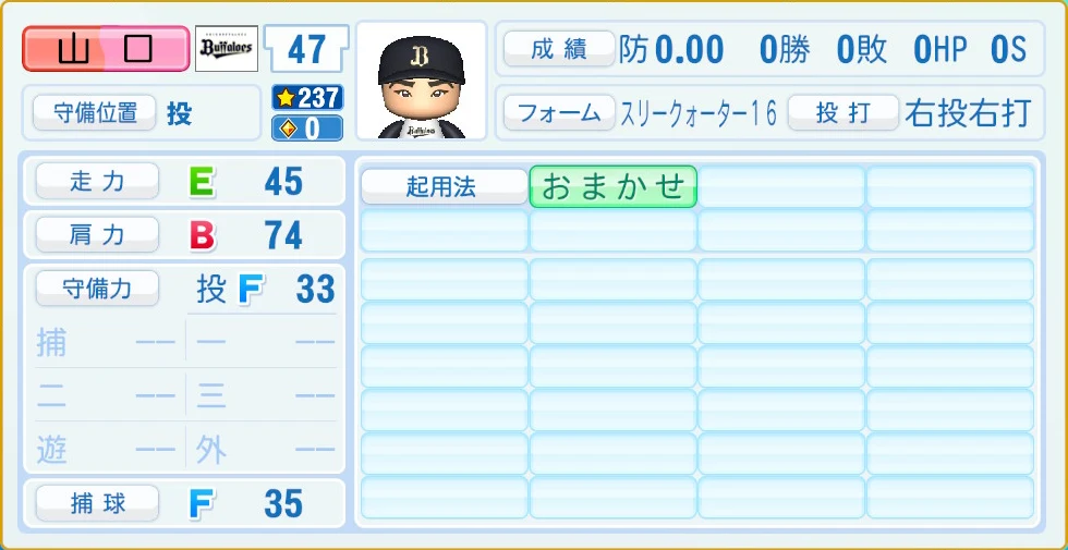 オリックス・バファローズ 山口 守備・適性
