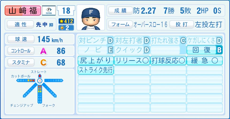 日本ハムファイターズ 山﨑 能力