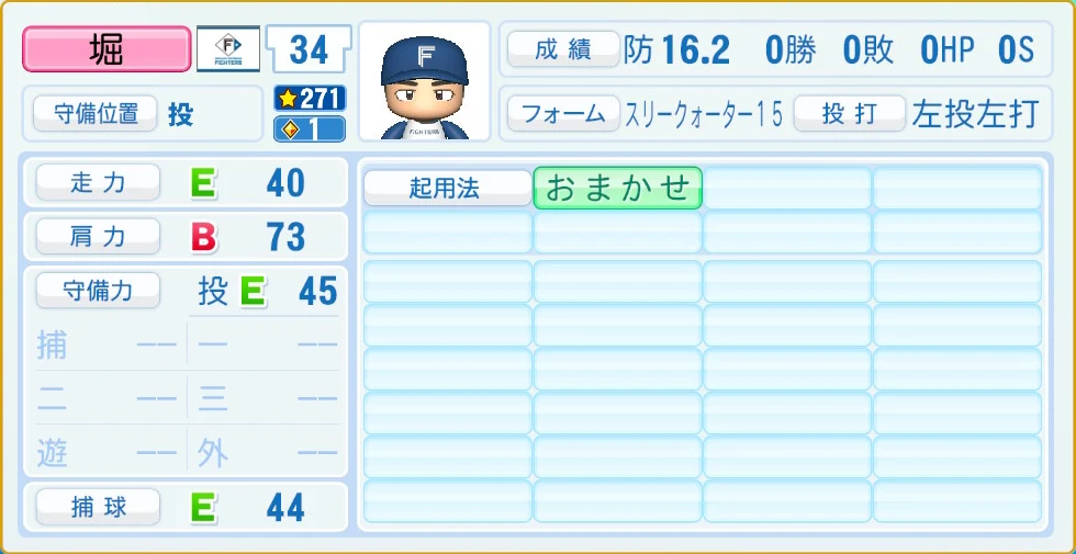 日本ハムファイターズ 堀 守備・適性