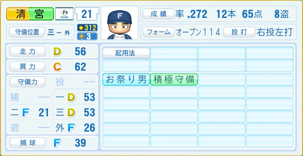 日本ハムファイターズ 清宮 守備・適性
