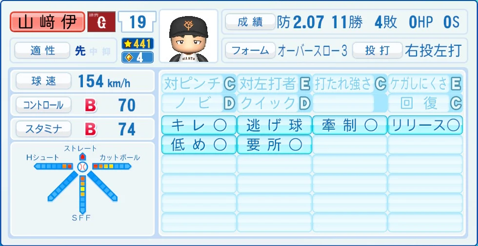 読売ジャイアンツ 山﨑 能力