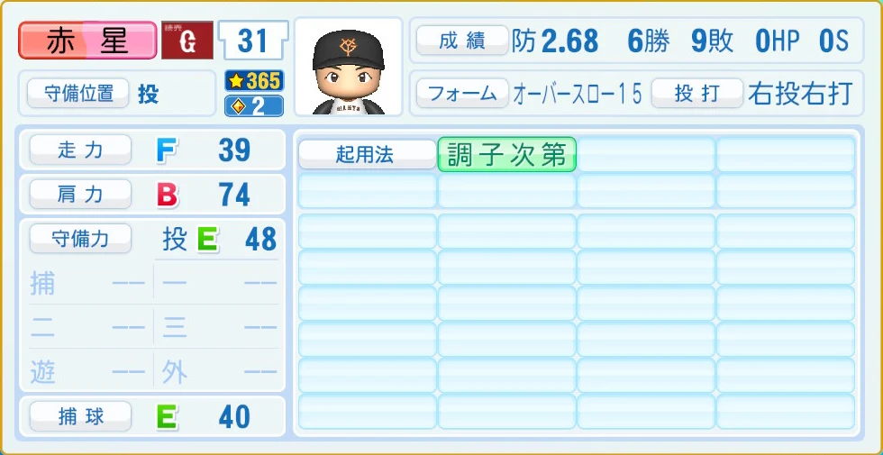 読売ジャイアンツ 赤星 守備・適性