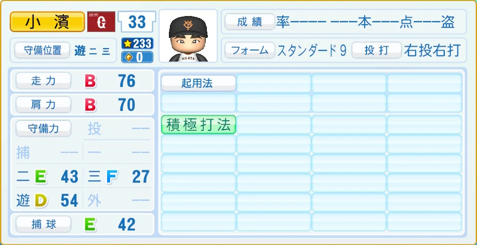 読売ジャイアンツ 小濱 守備・適性