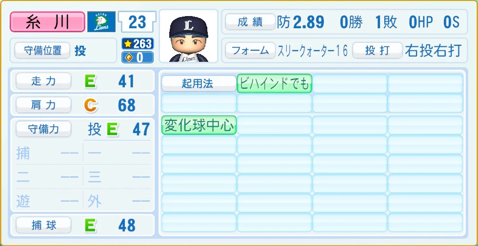 埼玉西武ライオンズ 糸川 守備・適性