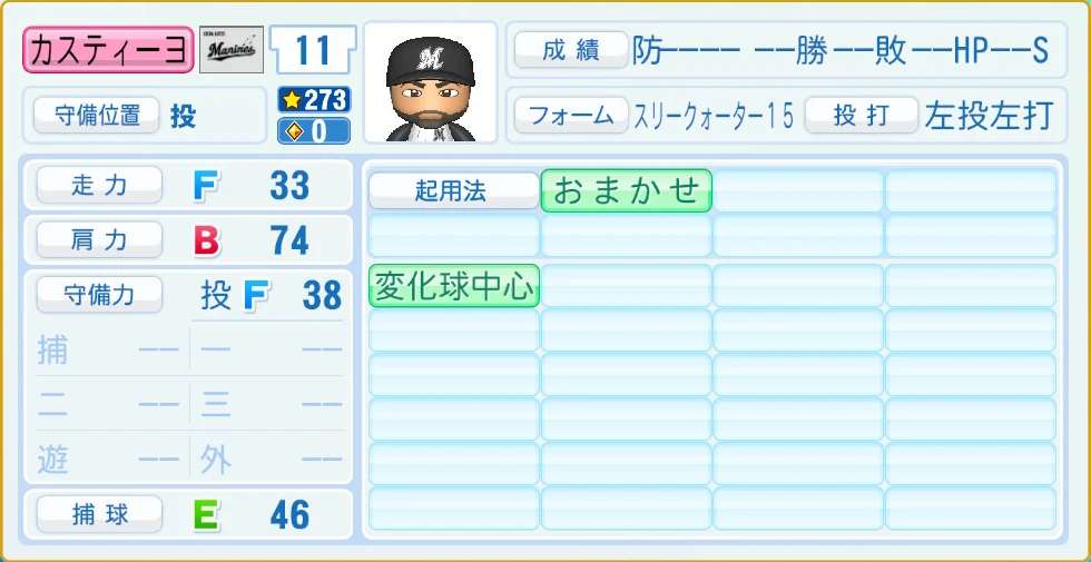 千葉ロッテマリーンズ カスティーヨ 守備・適性