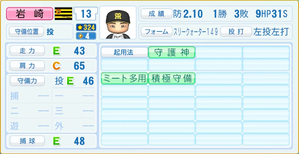 阪神タイガース 岩崎 守備・適性