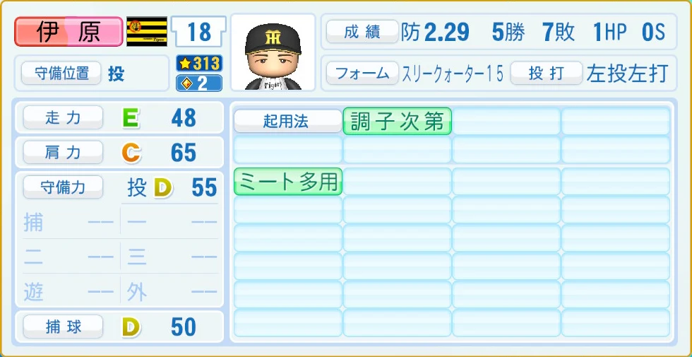 阪神タイガース 伊原 守備・適性