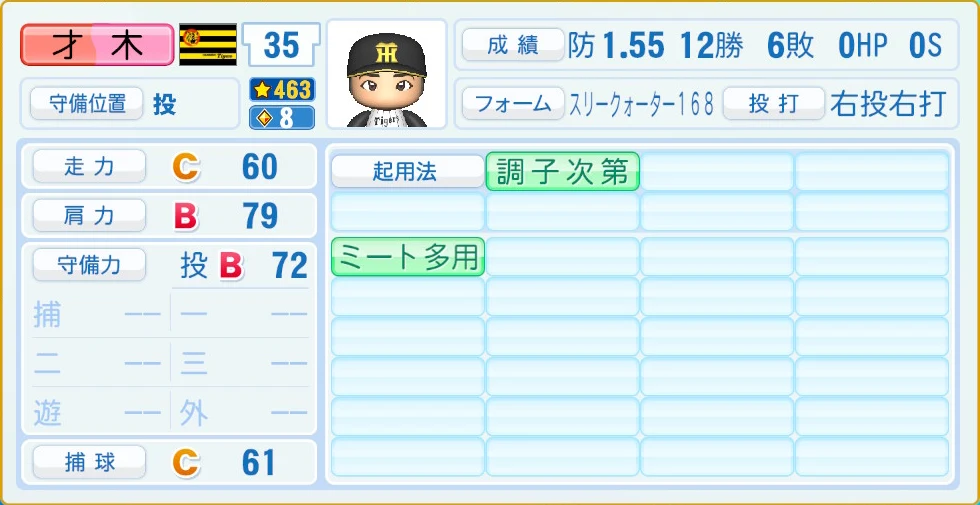 阪神タイガース 才木 守備・適性