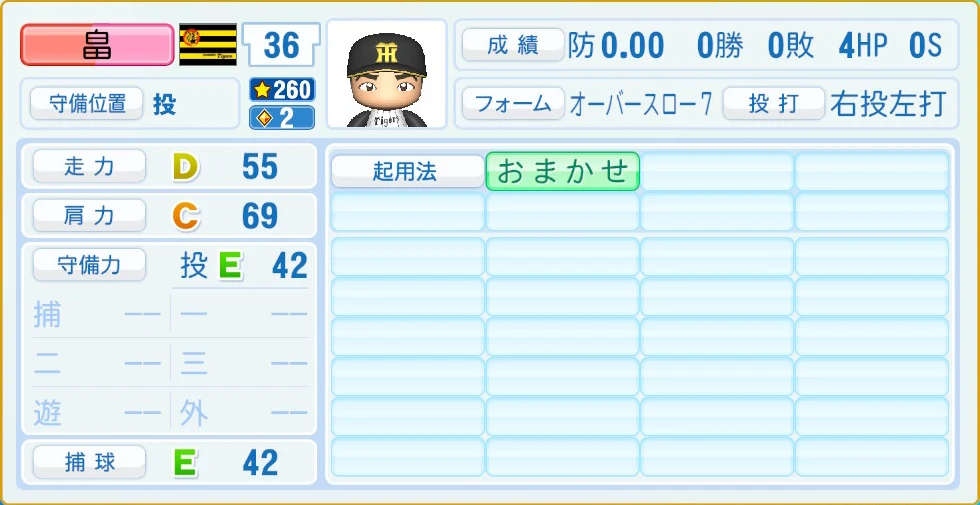 阪神タイガース 畠 守備・適性
