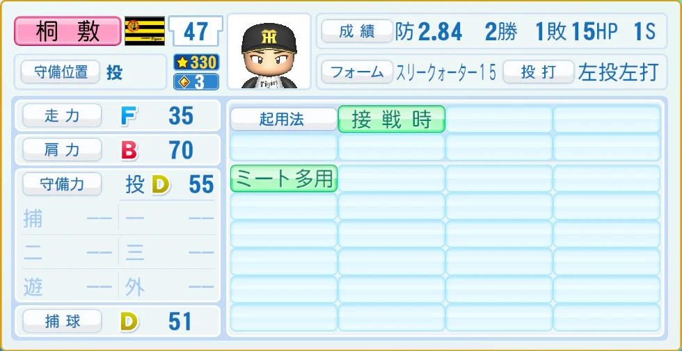 阪神タイガース 桐敷 守備・適性