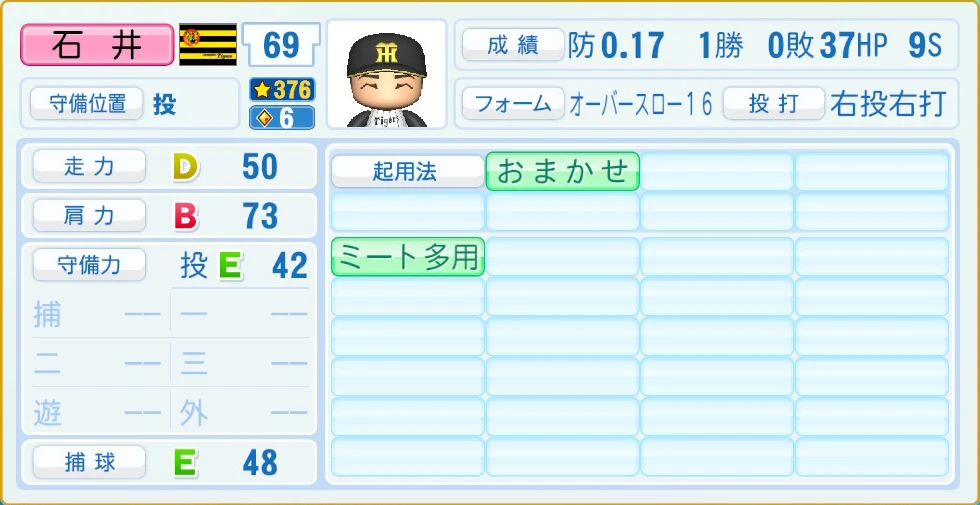 阪神タイガース 石井 守備・適性